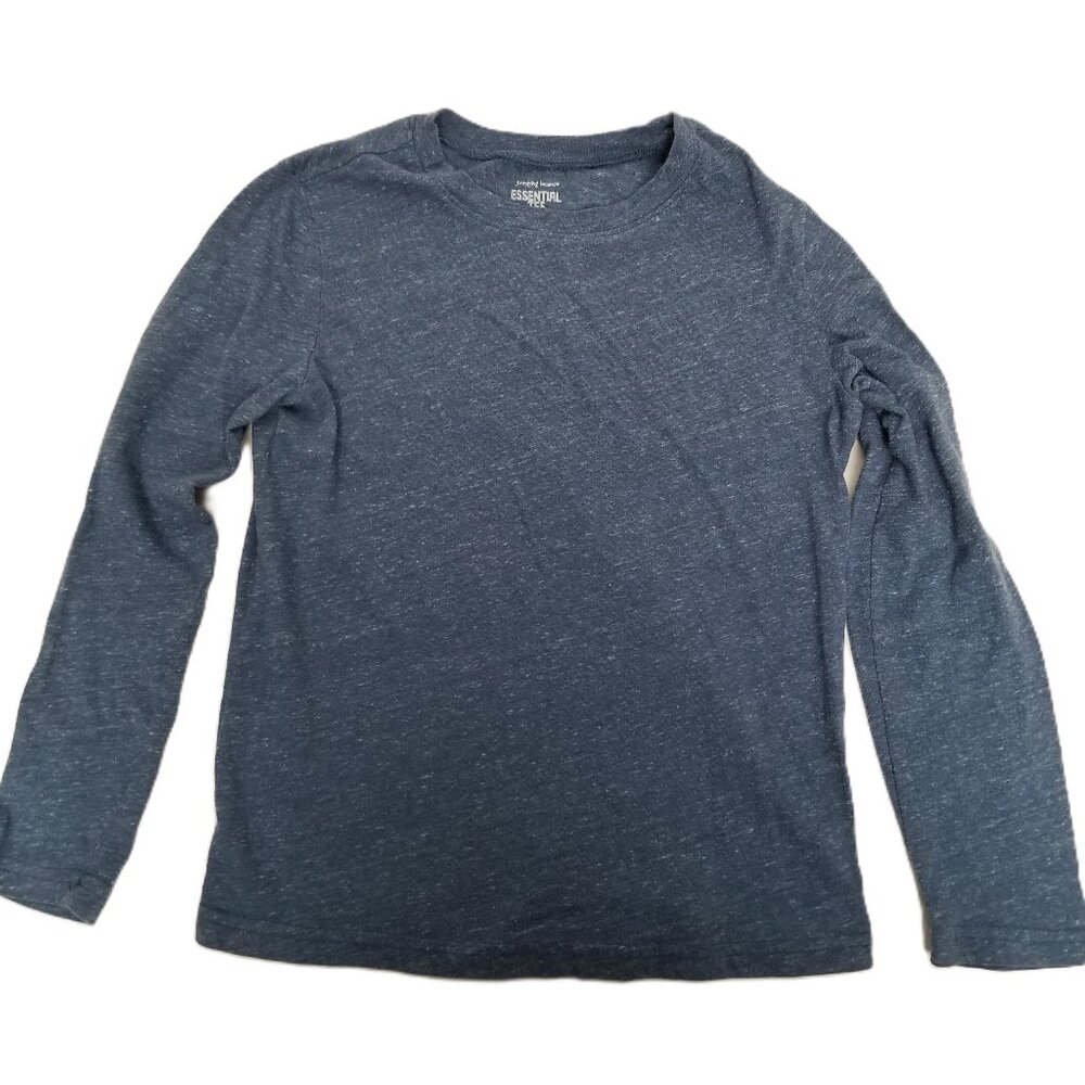 Jumping Beans Long Sleeve Tee Size 7 Blue Heather Cotton Blend Boys Casual